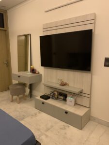 Bedroom LED Hanging Unit with Dressing Mirror